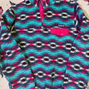 Patagonia Synchilla Teal and Pink Fleece